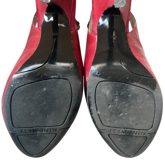 Nine West Women's Red Ankle Strap Heels womens size 6.5 - Picture 6 of 7